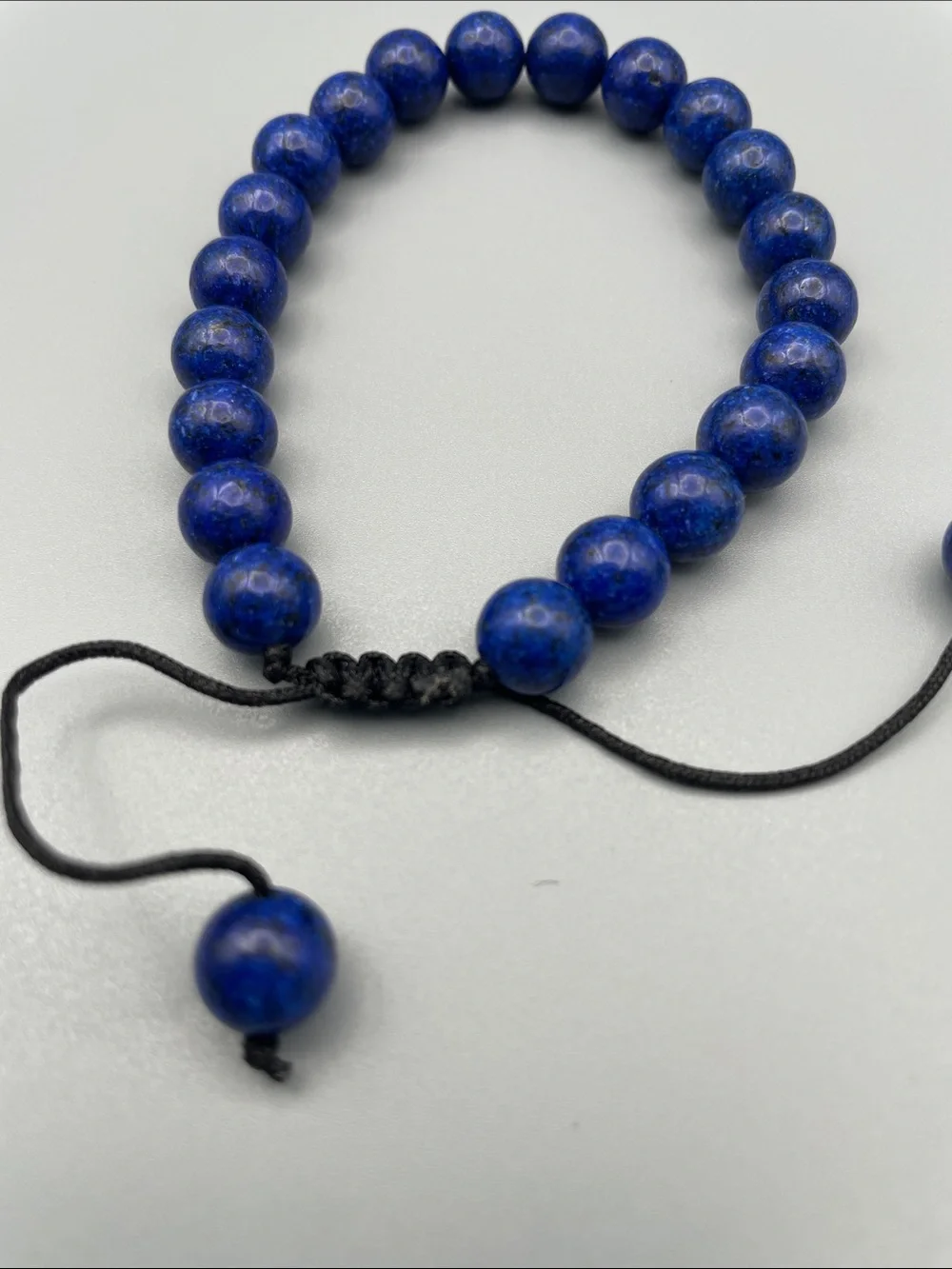 Lapis Bead Adjustable Bracelet - Deep Blue